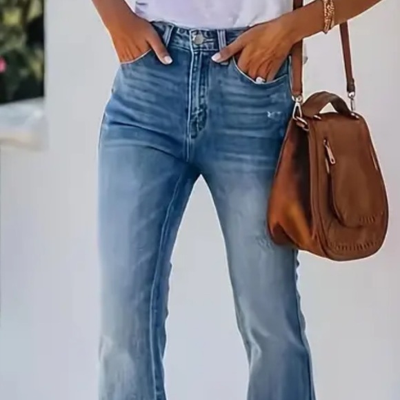 #4038 High Stretch Bootcut Chic Washed Denim Jeans - Picture 14 of 16